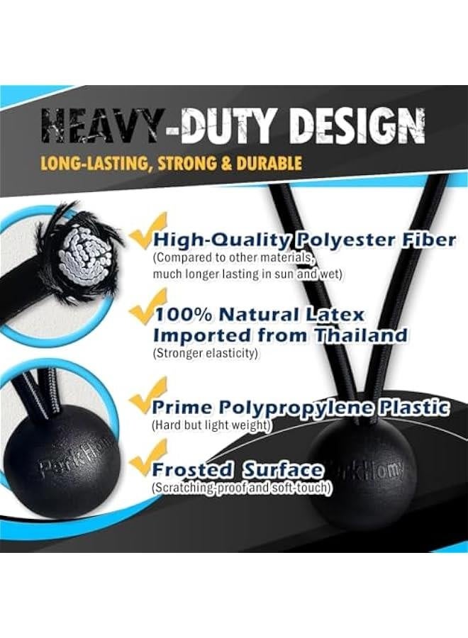 PerkHomy 30 PCS Ball Bungee Cord 6 Inch Heavy Duty Bungie Cord Balls for Tarp Tie Down Canopy Camping Tents Cargo Holding Wire Hoses Patio Umbrellas Awning (30pc White) - Image 2