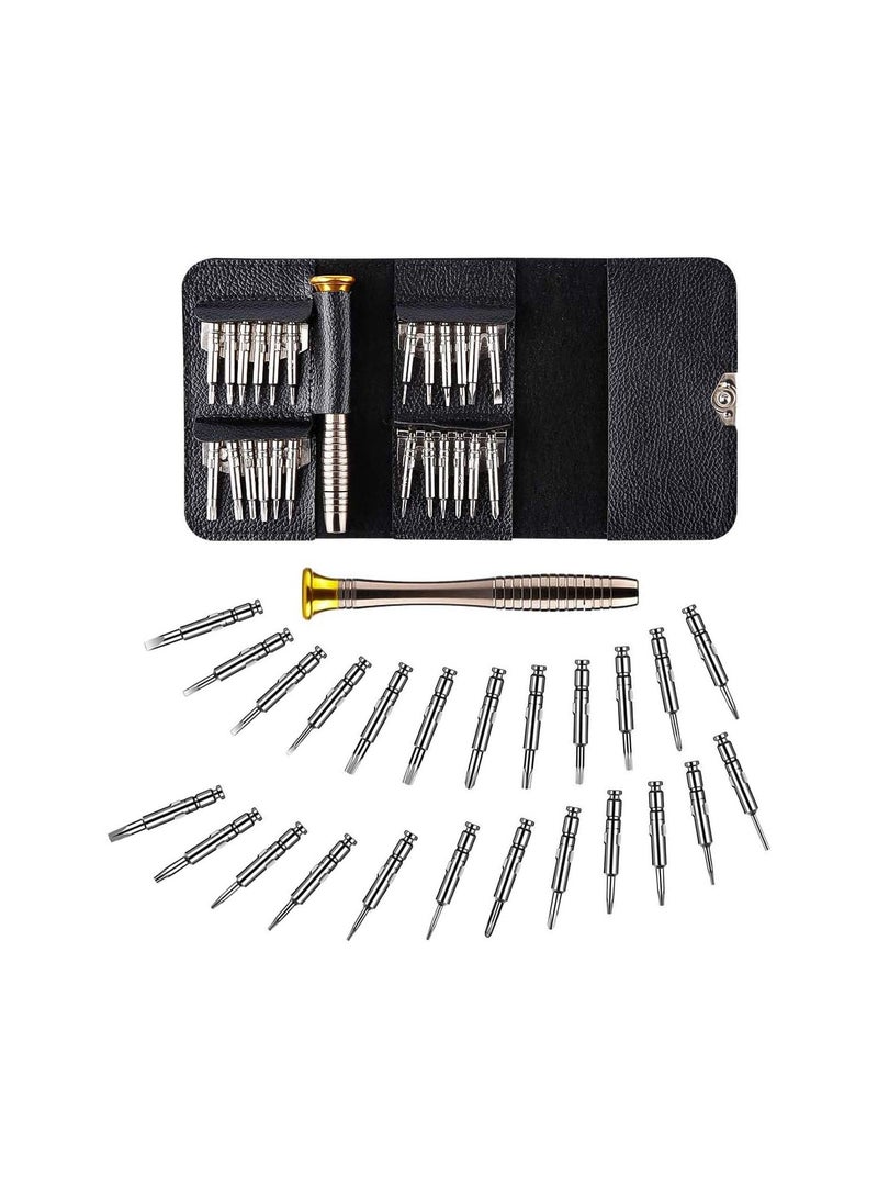 GGOOT Precision Screwdriver Set,25-in-1 Mini Repair Tools Kit with Leather Case to Fixing iPhone Laptop PC MacBook Xbox Watches Glasses and Other Small Electronics can Replaceable Screwdriver Heads - Image 1