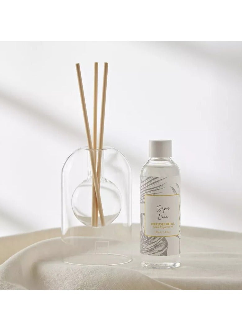 Home Box Eden 2-Piece Super Linen Reed Diffuser and Refill Oil Set with Glass Jar - 100 ml  - Image 1