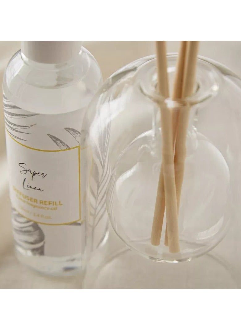 Home Box Eden 2-Piece Super Linen Reed Diffuser and Refill Oil Set with Glass Jar - 100 ml  - Image 2