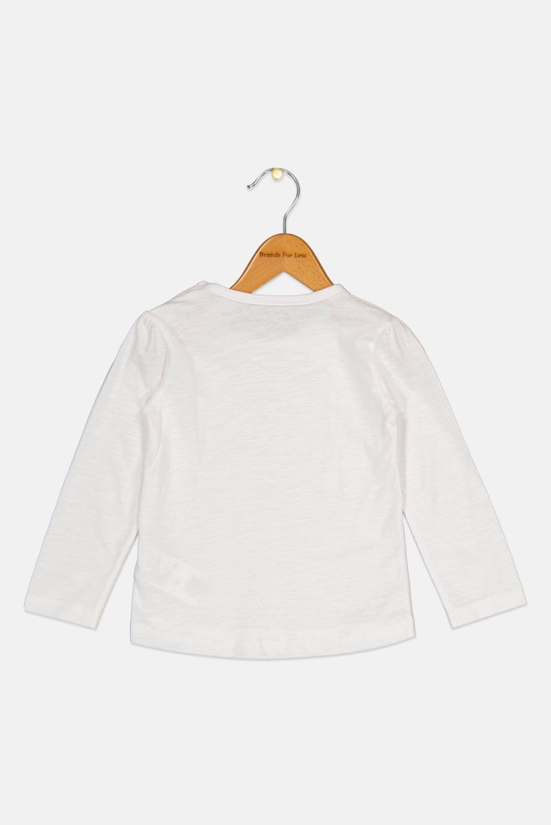 Fox Toddlers Girl Graphic Print Long Sleeve T-Shirt, White - Image 2