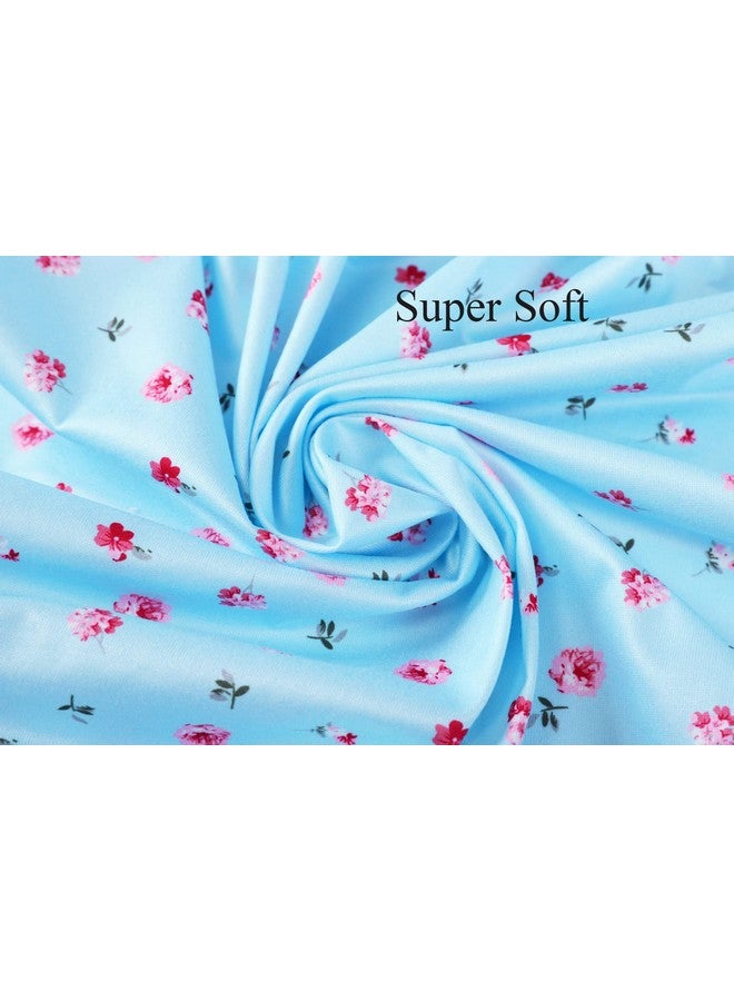 Knlpruhk Floral Pack n Play Stretchy Fitted Playard Sheet Portable Mini Crib Sheets Set 2 Pack Jersey Knit Ultra Soft for Baby Girl Boy Blue by Knlpruhk - Image 2