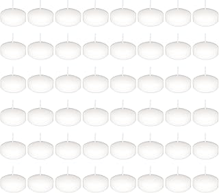 MEGA CANDLES Mega Candles 48 pcs Unscented White Floating Disc Candle, Hand Poured Paraffin Wax Candles 2 Inch - Image 1