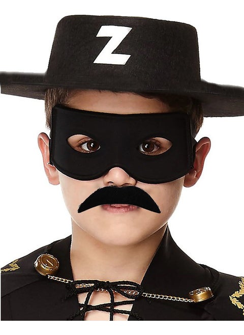 Black Color Zorro Hat Zorro Mask and Zorro Mustache Kid Boy