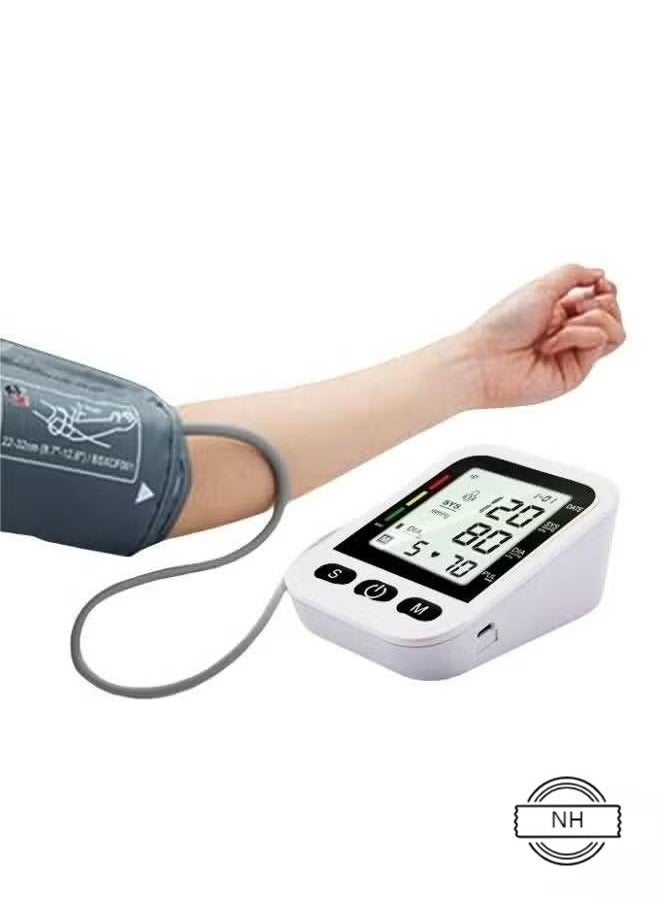 NH Digital Blood Pressure Monitor, Upper Arm Blood Pressure Monitor with Adjustable Blood Pressure Cuff Automatic & Digital Blood Pressure Machin, LCD Display Home BP Monitor, Memory Voice Prompt - Image 1
