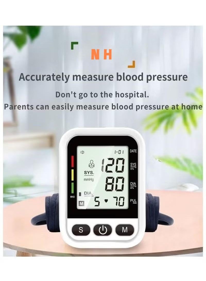 NH Digital Blood Pressure Monitor, Upper Arm Blood Pressure Monitor with Adjustable Blood Pressure Cuff Automatic & Digital Blood Pressure Machin, LCD Display Home BP Monitor, Memory Voice Prompt - Image 3