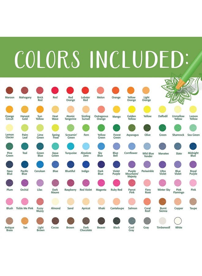 Crayola Adult Colored Pencil Set (100ct), Premium Coloring Pencils For Adult Coloring Books, Gifts for Teens & Adults, 12+ - Image 3