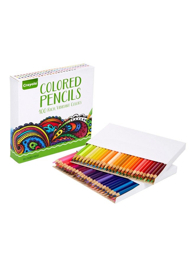 Crayola Adult Colored Pencil Set (100ct), Premium Coloring Pencils For Adult Coloring Books, Gifts for Teens & Adults, 12+ - Image 1