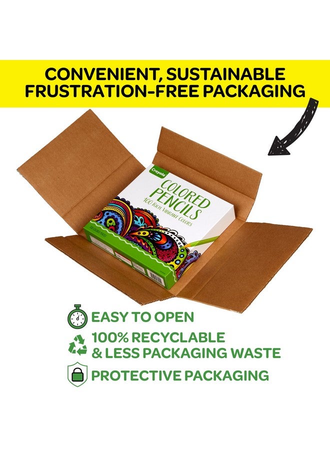 Crayola Adult Colored Pencil Set (100ct), Premium Coloring Pencils For Adult Coloring Books, Gifts for Teens & Adults, 12+ - Image 5