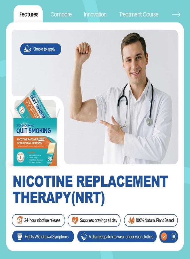 NicDuic Nicotine Patches 21 mg, Quit Smoking Step 1, Transdermal System Nicotine Patch, Easy & Effective Stop Smoking Aids That Work 24hr, 30 Count(4 Weeks Supply) - Image 2