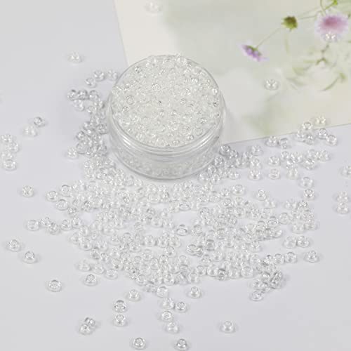 Bala&Fillic Crystal Pearl 3mm Seed Beads About 3600pcs/100Grams in Bag, 8/0 Glass Craft Beads for Making Bracelet and Necklace (Crystal Pearl) - Image 3