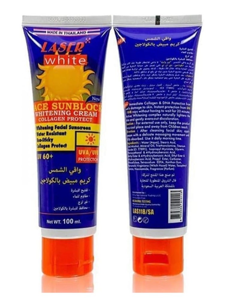 Laser White UV 60+ Whitening Collagen Sun Cream 100 ml - Image 2