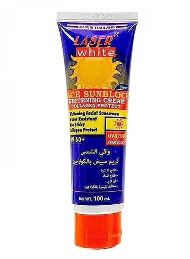 Laser White UV 60+ Whitening Collagen Sun Cream 100 ml - Image 1