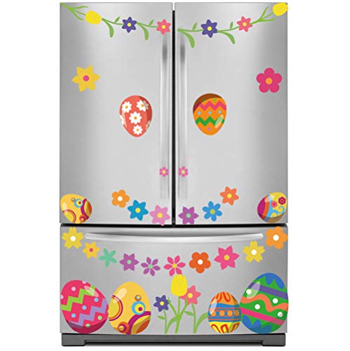 VEYLIN 6 Sheets 80Pcs Easter Eggs Window Clings, Removable Eggs Window Static Sticker for Easter Windows Decoration - Image 4