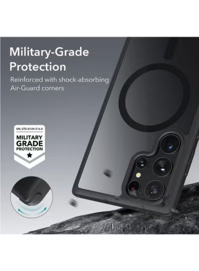 AROAQ Samsung S23 Ultra Case, Compatible with MagSafe, Magnetic Case for Samsung Galaxy S23 Ultra, Military-Grade Protection, Yellowing Resistant, Classic Hybrid Case (HaloLock), Clear Black - Image 5