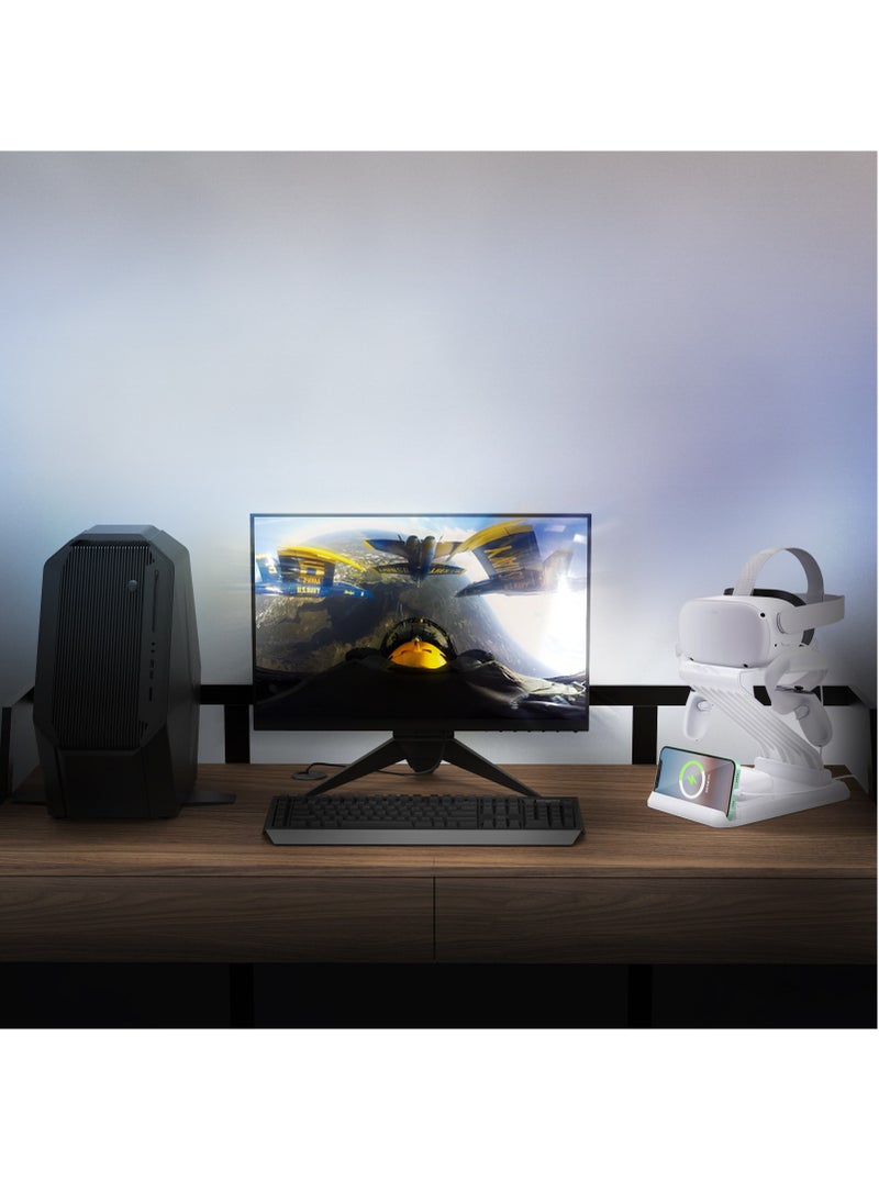 Flash Hawk - حامل عرض حامل VR مع شاحن لاسلكي لـ Oculus Quest2/Quest - Image 1