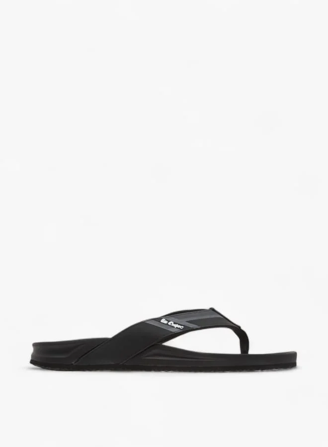 لي كوبر Mens Logo Print Slip-On Flip Flops