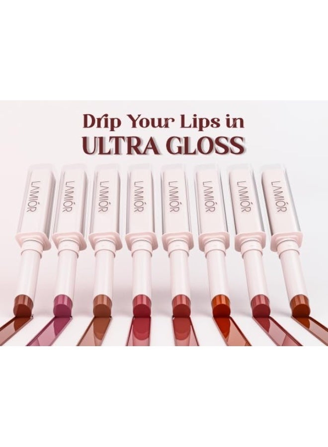 Lamior Lip Drip Gloss Stick - Foxy | Ultra Glossy Mirror Shine, Non-Sticky, Featherlight | Hydrating, Long-Lasting Colour | with Hyaluronic Acid, Peptides & Kakadu Plum | Vegan & Clean Beauty - Image 3
