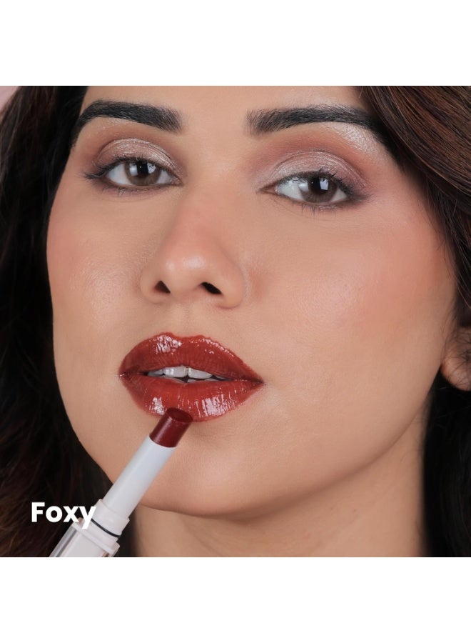 Lamior Lip Drip Gloss Stick - Foxy | Ultra Glossy Mirror Shine, Non-Sticky, Featherlight | Hydrating, Long-Lasting Colour | with Hyaluronic Acid, Peptides & Kakadu Plum | Vegan & Clean Beauty - Image 4