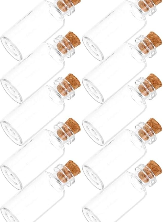 زجاجات زجاجية صغيرة بسدادات فلين 12 قطعة قوارير صغيرة شفافة لتخزين الحرف اليدوية DIY - Image 1