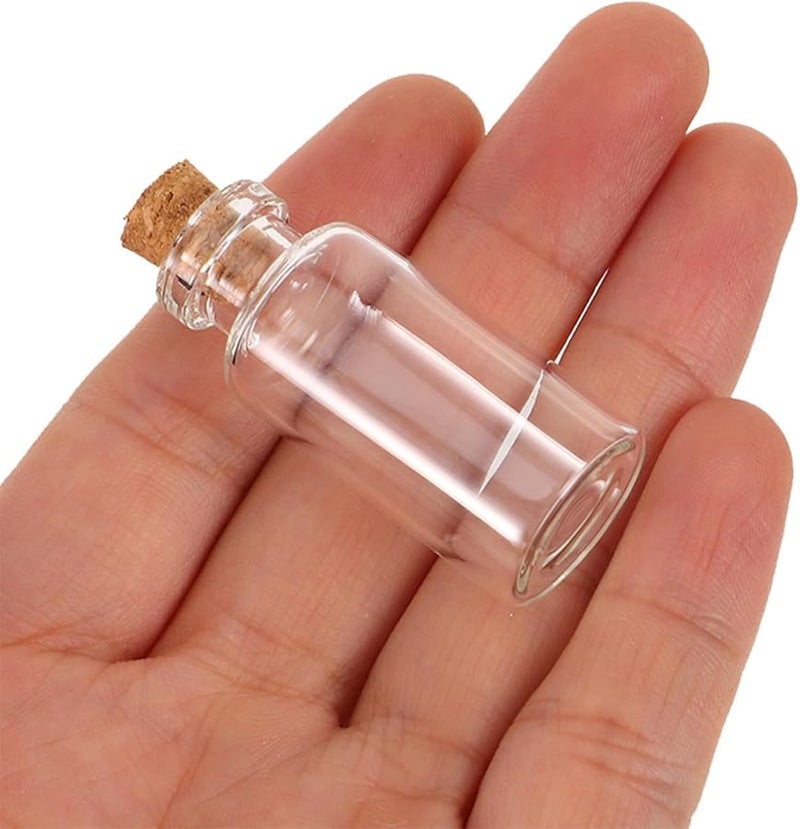 زجاجات زجاجية صغيرة بسدادات فلين 12 قطعة قوارير صغيرة شفافة لتخزين الحرف اليدوية DIY - Image 4