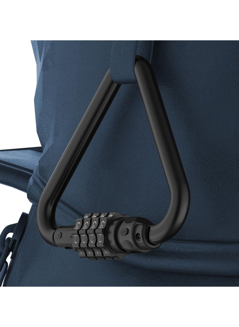 SOLARAE أقفال تركيبة، مشبك كارابيني ثقيل، قفل تركيبة على شكل مثلث بأربعة أرقام لقفل كابل أمان الدراجة، حقيبة السفر، قفل حقيبة الظهر (1، أسود) - Image 1