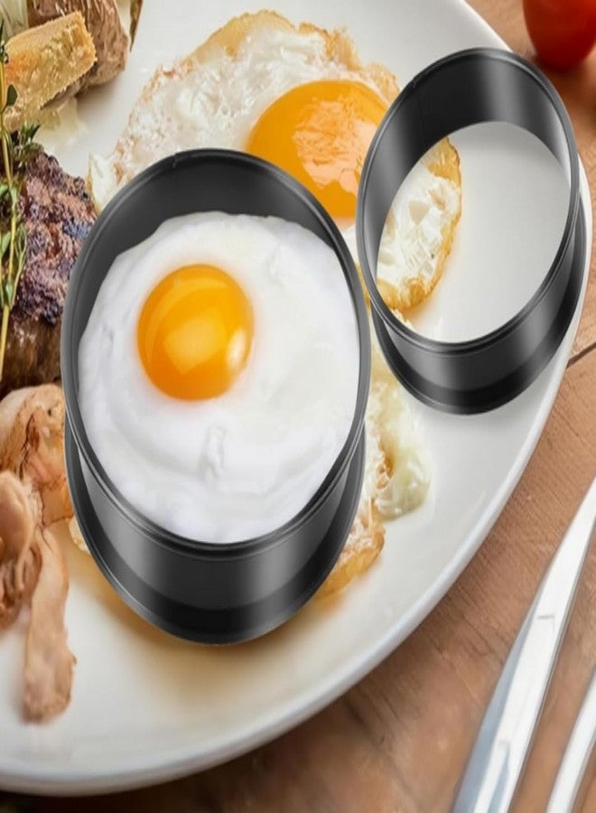 HNOYGNU Crumpet Rings, Upgrade Stainless Steel Non-Stick English Muffin Rings Outer diameter 4 Inch 、3.35Inch For Baking, with Silicone Brush - Image 3