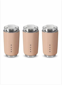 Travel Mug, Insulated Coffee Tumbler, Leak Proof Stainless Steel Thermal Reusable Coffee Cup, Lightweight And Portable Drink Container For Home Office Traveling, (Pack Of 3pcs, 350ML Pink)