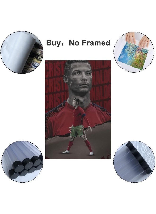 Home Trove Nitdodi Football Stars Cristiano Ronaldo Canvas Poster Art Wall Decor (Unframed) 12In-18In(30Cm-45Cm)  - Image 2