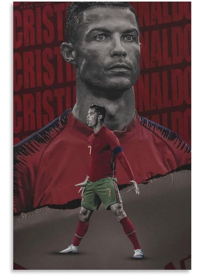 Home Trove Nitdodi Football Stars Cristiano Ronaldo Canvas Poster Art Wall Decor (Unframed) 12In-18In(30Cm-45Cm)  - Image 1