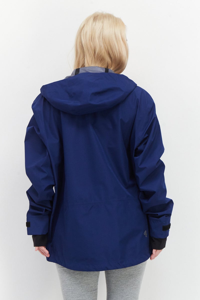 Fourlaps Women Hooded Windbreaker Jacket, Blue Combo - Image 3