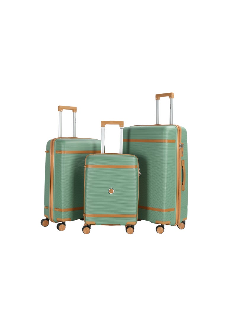 VIPTOUR 3-Piece Hardside Spinner Luggage Set with TSA Lock – Durable PP Material, 360° Double Wheels, & Aluminum Handle - Image 1