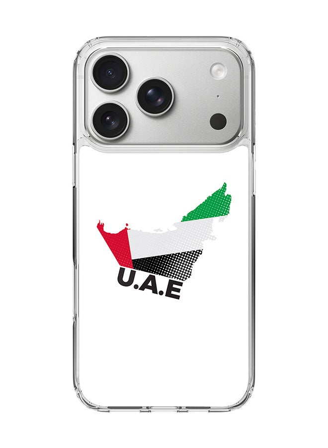 Stylizedd Classic Clear MagSafe Case for iPhone 17 Pro , Hybrid Soft Case Flexible Edges Anti Drop TPU PC Gel Thin Transparent Cover [ Designed for iPhone 17 Pro ] - UAE Map