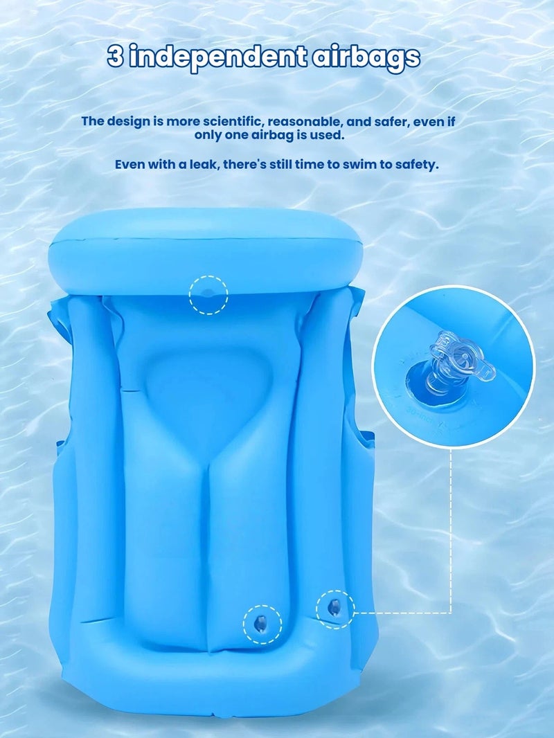 Bluejw Children's Buoyancy Suit Thickened PVC Swimming Suit Inflatable Safety Vest Vest Vest - Image 5