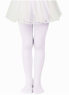 Perfectory School Uniform Tights for Girls Ballet Dance Footed Tight Ultra Soft-Black & White-2 Pairs  - Image 3