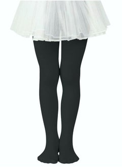 Perfectory School Uniform Tights for Girls Ballet Dance Footed Tight Ultra Soft-Black & White-2 Pairs  - Image 2