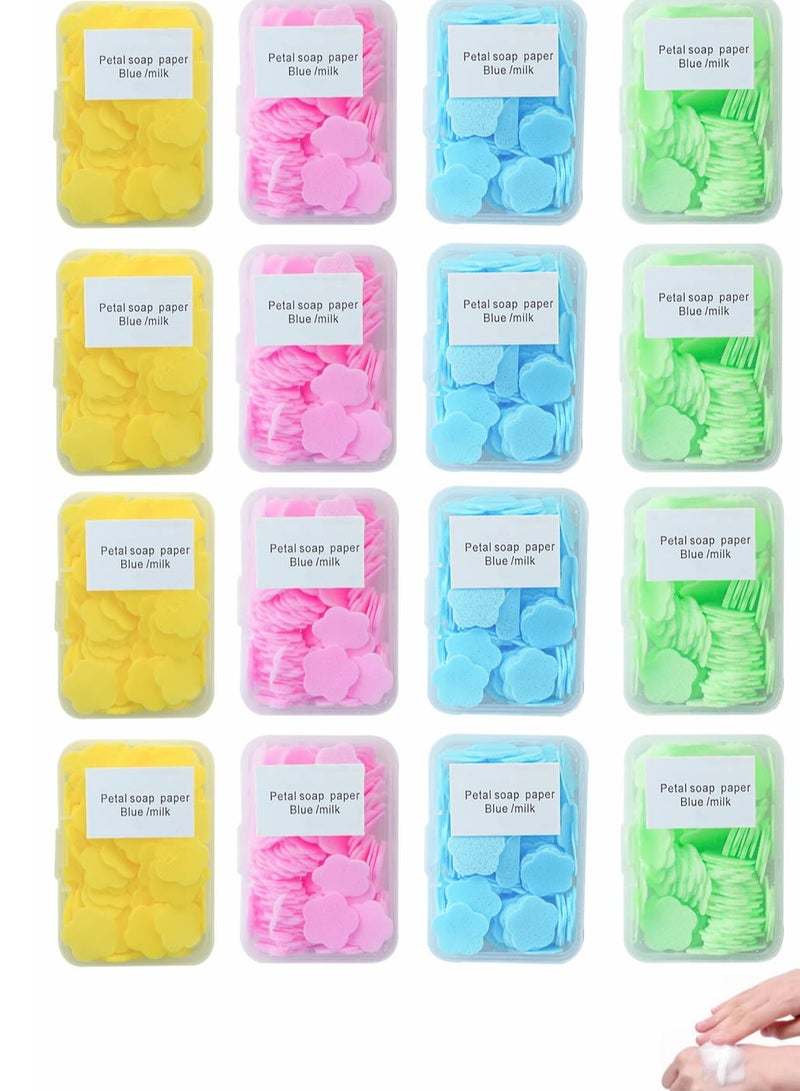 Generic 1600 Petal Soap Sheets, Portable and Dissolvable Soap Paper Sheets for Hand Washing and Cleaning, Perfect for Children and Adults on Outdoor Travel and Camping Hiking(16 Box Set)  - Image 1