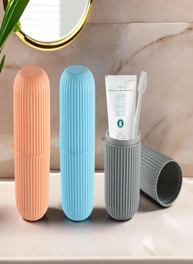Boniry 2 Pcs Plastic Portable Travel Toothbrush Holder Storage Case/Toothpaste Case Holder/Plastic Toothbrush Holder/Toothbrush Box for Travel Bathroom Hiking Camping - 20Cm X 6Cm (Multicolors) - Image 2