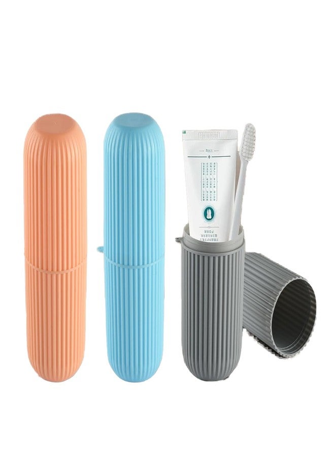 Boniry 2 Pcs Plastic Portable Travel Toothbrush Holder Storage Case/Toothpaste Case Holder/Plastic Toothbrush Holder/Toothbrush Box for Travel Bathroom Hiking Camping - 20Cm X 6Cm (Multicolors) - Image 1
