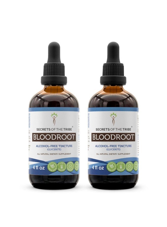 Secrets of the Tribe Secrets of the Tribe Bloodroot Tincture Alcohol-Free Extract, Responsibly farmed Bloodroot (Sanguinaria Canadensis) Dried Root Tincture Supplement (2x4 FL OZ)