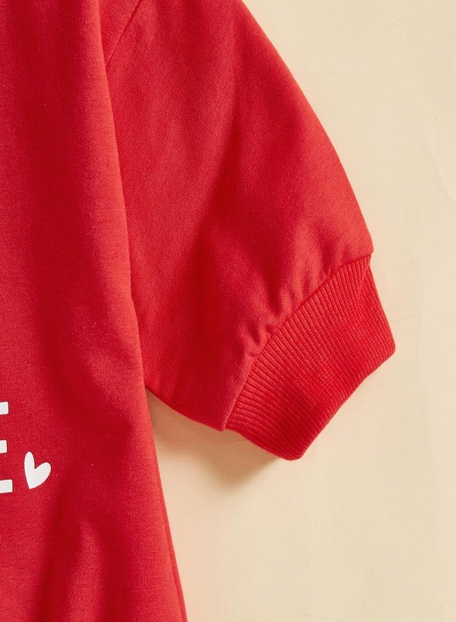 Socutebabe طقم ملابس عيد الحب للأطفال حديثي الولادة من Socutebabe، يتضمن رومبير وكنزة صوفية للأطفال الرضع (أحمر، من 0 إلى 3 أشهر) - Image 4