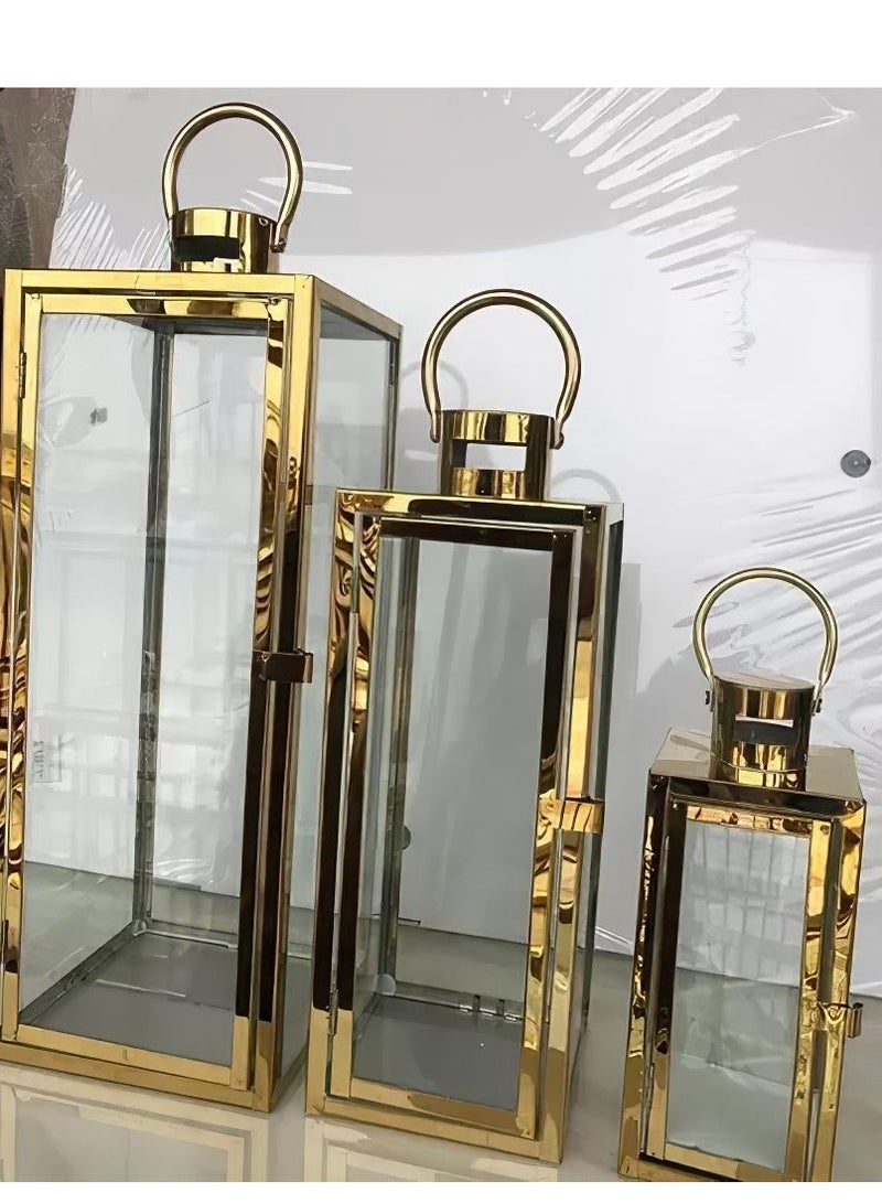 ليفينج مجموعة فوانيس رمضان 3 قطع ذهبي - Image 5