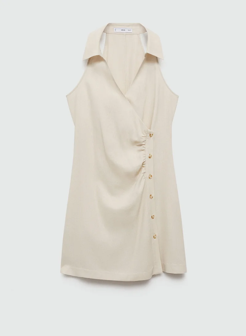 مانجو Halter Buttoned Dress