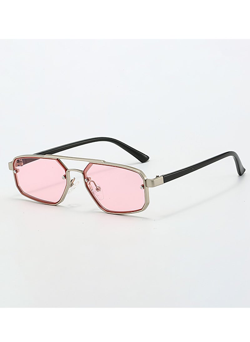 General Retro small frame women's sunglasses women's high-end fashion sunglasses trendy men's and women's double beam glasses  - Image 1