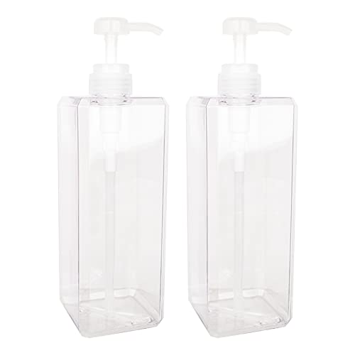 Pump Bottle Refillable Plastic Empty Lotion Soap Dispenser Liquid Container for Bathroom Shampoo and Body Wash 32oz1l Clear 2 Pack