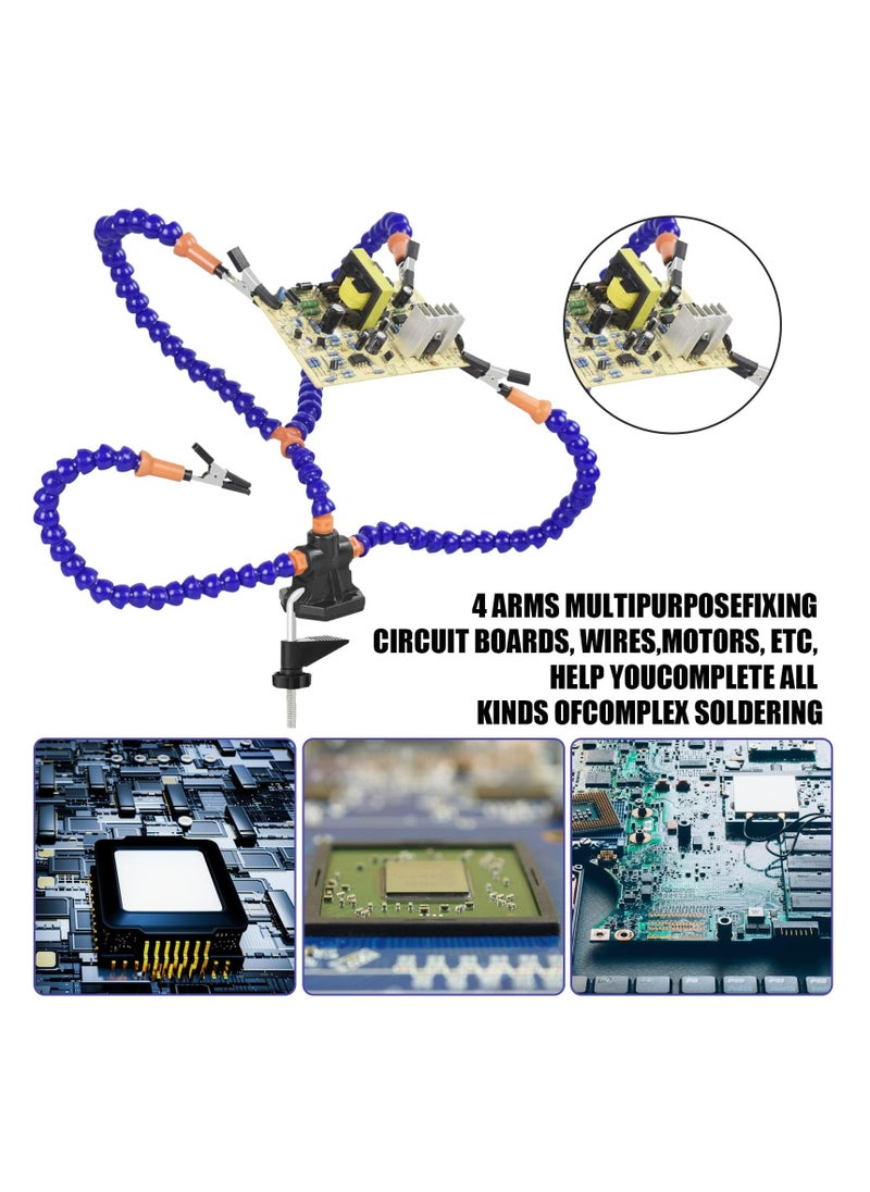 CMGTYYD - Flexible Helping Hands Soldering Station - Third Hand Soldering Tool with Table Clamp, PCB Holder Accessories, Non-Slip Metal Base & Alligator Clips for Electronics Repair, Craft & DIY Projects - Image 1