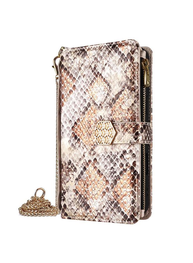 اس-توب جراب هاتف iPhone 15 Pro Max بمقبض كروس بودي من جلد الثعبان - Image 2