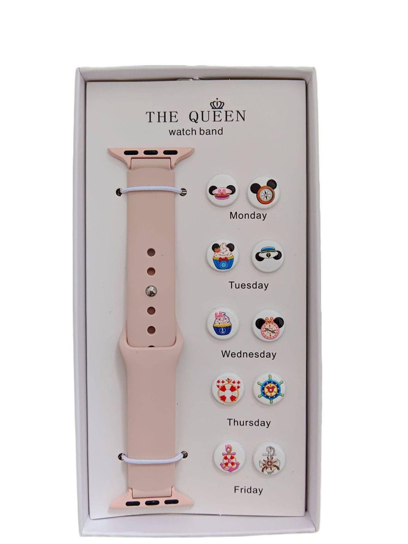 AD #20 Silicone Sport Strap Smartwatch Band Compatible with Apple Watch with Adjustable Fit Replacement Strap for Daily Wear - Image 1