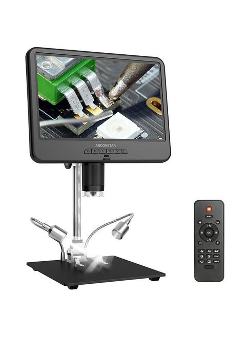 Professional Digital Microscope 12 Million Pixels IPS Touching Screen 260X Magnification Soldering Microscope Picture Taking Video Recording Maintenance Workbench
