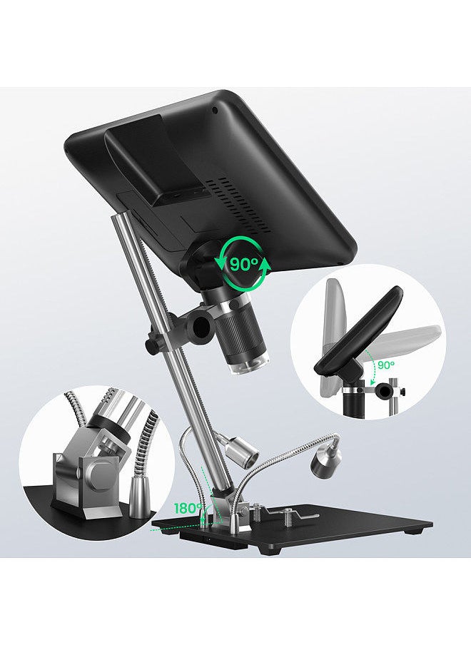 Andonstar Professional Digital Microscope 12 Million Pixels IPS Touching Screen 260X Magnification Soldering Microscope Picture Taking Video Recording Maintenance Workbench  - Image 3